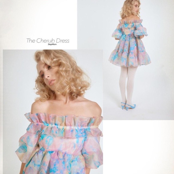 Selkie Stepmom Cherub Mini Dress in Pastel Pink Blue Size 2X - Picture 2 of 10